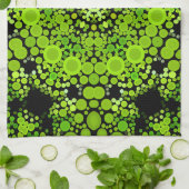 Dot Mandala Blume Green Geschirrtuch (Gefaltet)