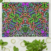 Dot Mandala Blume Green Lila und Orange Geschirrtuch (Gefaltet)