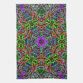 Dot Mandala Blume Green Lila und Orange Geschirrtuch (Vertikal)