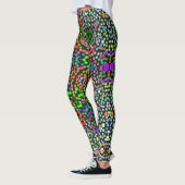 Dot Mandala Blume Green Lila und Orange Leggings (Links)