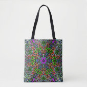 Dot Mandala Blume Green Lila und Orange Tasche (Vorderseite)
