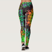 Dot Mandala Blume Green Orange und Blue Leggings (Rückseite)