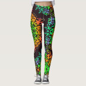 Dot Mandala Blume Green Orange und Blue Leggings (Vorderseite)
