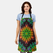 Dot Mandala Blume Green Orange und Blue Schürze (Getragen)