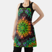 Dot Mandala Blume Green Orange und Blue Schürze (InSitu)