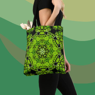 Dot Mandala Blume Green Tasche