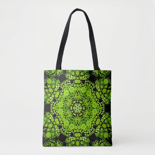 Dot Mandala Blume Green Tasche (Vorderseite)