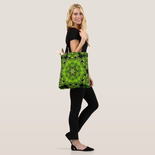 Dot Mandala Blume Green Tasche (Am Model)