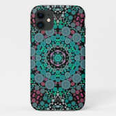 Dot Mandala Blume Grün Blau und Rot Case-Mate iPhone Hülle (Rückseite)