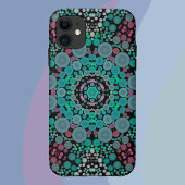 Dot Mandala Blume Grün Blau und Rot Case-Mate iPhone Hülle