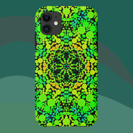 Dot Mandala Blume Grün Orange und Gelb Case-Mate iPhone Hülle
