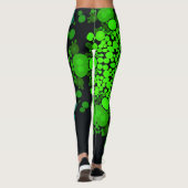 Dot Mandala Blume Grün und Schwarz Leggings (Rückseite)