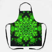 Dot Mandala Blume Grün und Schwarz Schürze (Vorderseite)