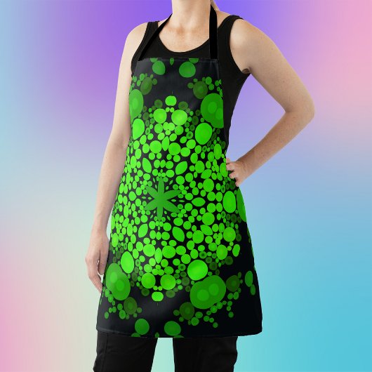Dot Mandala Blume Grün und Schwarz Schürze