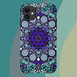 Dot Mandala Blume Lila Blau und Weiß Case-Mate iPhone Hülle