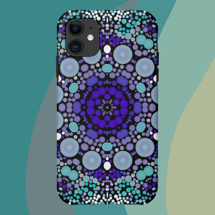 Dot Mandala Blume Lila Blau und Weiß Case-Mate iPhone Hülle