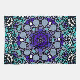 Dot Mandala Blume Lila Blau und Weiß Geschirrtuch