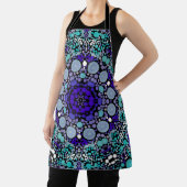 Dot Mandala Blume Lila Blau und Weiß Schürze (InSitu)
