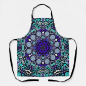 Dot Mandala Blume Lila Blau und Weiß Schürze (Vorderseite)