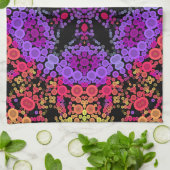 Dot Mandala Blume Lila Orange und Gelb Geschirrtuch (Gefaltet)