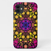 Dot Mandala Blume Lila und gelb Case-Mate iPhone Hülle (Rückseite)