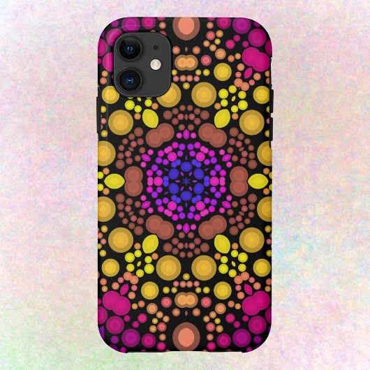 Dot Mandala Blume Lila und gelb Case-Mate iPhone Hülle