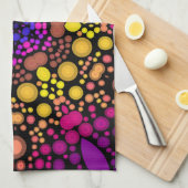 Dot Mandala Blume Lila und gelb Geschirrtuch (Viertel Falte)