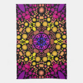Dot Mandala Blume Lila und gelb Geschirrtuch (Vertikal)