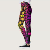 Dot Mandala Blume Lila und gelb Leggings (Links)