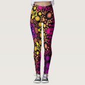 Dot Mandala Blume Lila und gelb Leggings (Vorderseite)