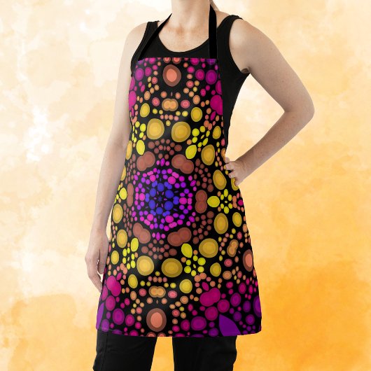 Dot Mandala Blume Lila und gelb Schürze