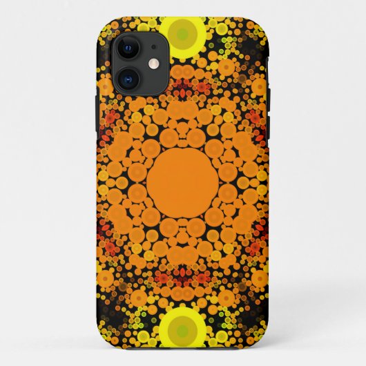 Dot Mandala Blume Orange Gelb und Grün Case-Mate iPhone Hülle (Rückseite)