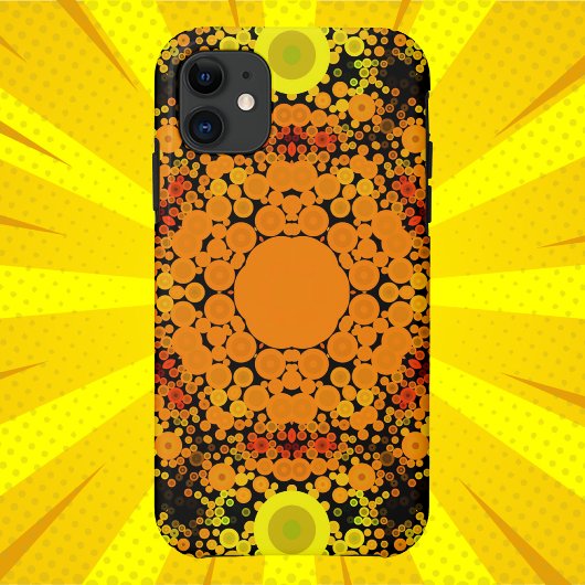 Dot Mandala Blume Orange Gelb und Grün Case-Mate iPhone Hülle