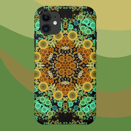 Dot Mandala Blume Orange Green und Blue Case-Mate iPhone Hülle