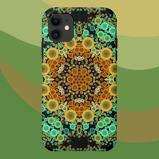 Dot Mandala Blume Orange Green und Blue Case-Mate iPhone Hülle