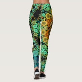 Dot Mandala Blume Orange Green und Blue Leggings (Rückseite)