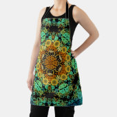 Dot Mandala Blume Orange Green und Blue Schürze (InSitu)