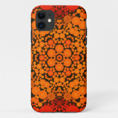 Dot Mandala Blume Orange und Black Case-Mate iPhone Hülle (Rückseite)