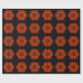 Dot Mandala Blume Orange und Black Geschenkpapier (Flach)