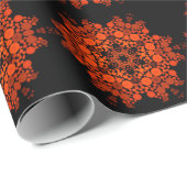 Dot Mandala Blume Orange und Black Geschenkpapier (Rolleneckpunkt)