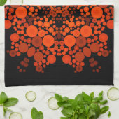 Dot Mandala Blume Orange und Black Geschirrtuch (Gefaltet)