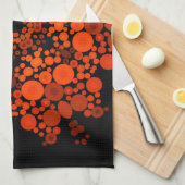 Dot Mandala Blume Orange und Black Geschirrtuch (Viertel Falte)
