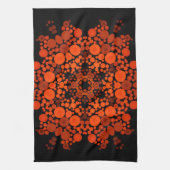 Dot Mandala Blume Orange und Black Geschirrtuch (Vertikal)