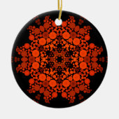 Dot Mandala Blume Orange und Black Keramik Ornament (Vorne)