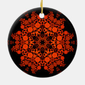 Dot Mandala Blume Orange und Black Keramik Ornament (Hinten)