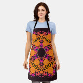 Dot Mandala Blume Orange und Pink Schürze (Getragen)