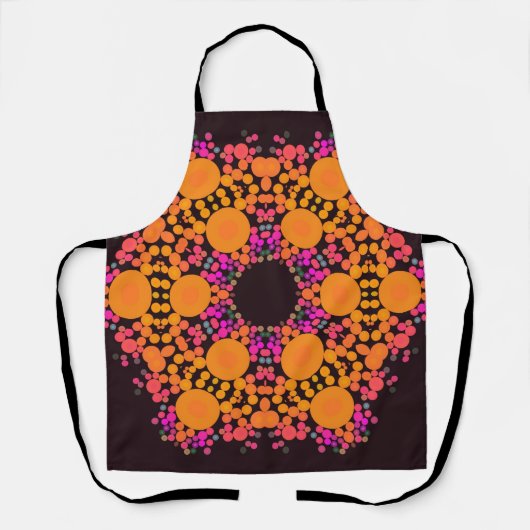 Dot Mandala Blume Orange und Pink Schürze (Vorderseite)