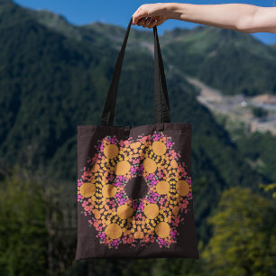 Dot Mandala Blume Orange und Pink Tasche