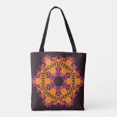 Dot Mandala Blume Orange und Pink Tasche (Rückseite)