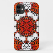 Dot Mandala Blume Orange White und Red Case-Mate iPhone Hülle (Rückseite)